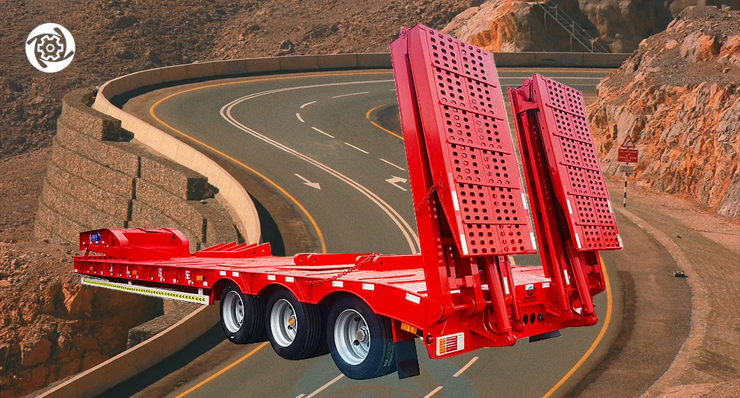 Heavy Duty 90ton 45FT 17m High Strength Full Thickness Drop Deck Semi Trailer for Sale in Singapore 5% off