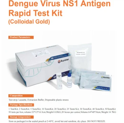 Fabricant de détection d'antigène du virus de la dengue Duo (NS1) marqué CE ISO13485, prix du kit d'auto-test rapide à domicile Dengue Ns1 Malaisie Philippines Singapour